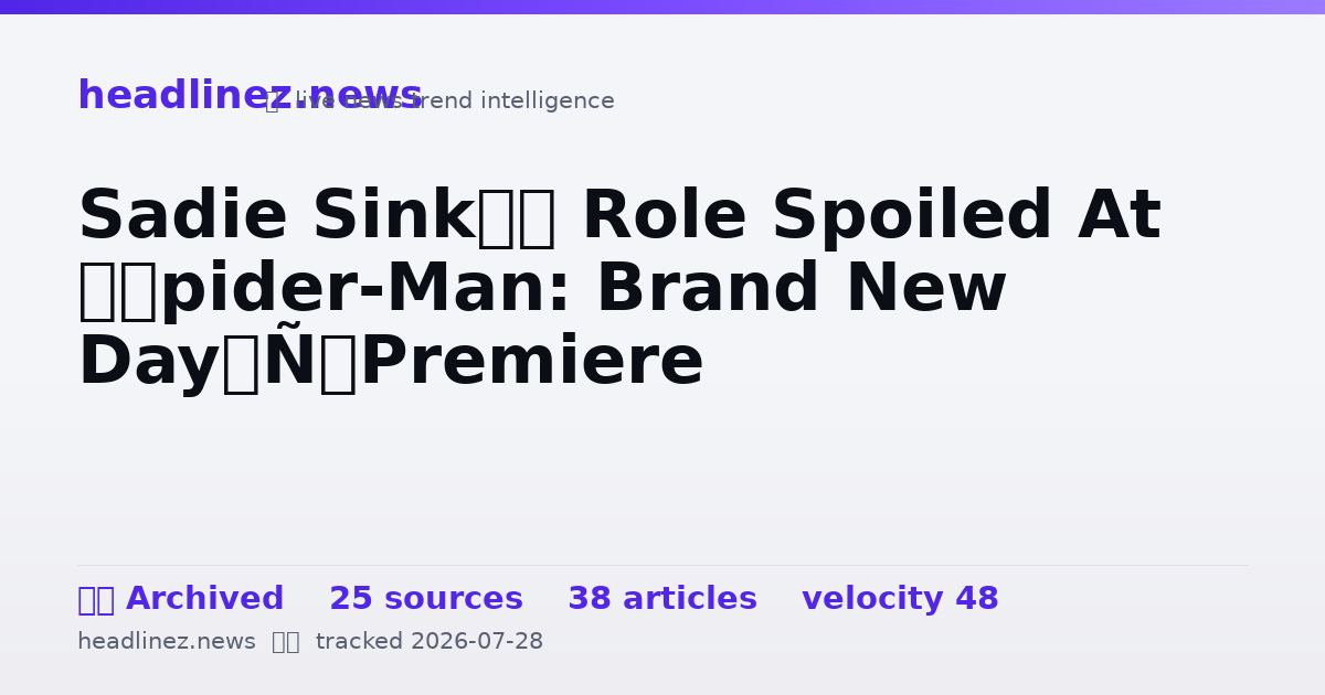 Visual summary for Sadie Sink’s Role Spoiled At ‘Spider-Man: Brand New Day’ Premiere