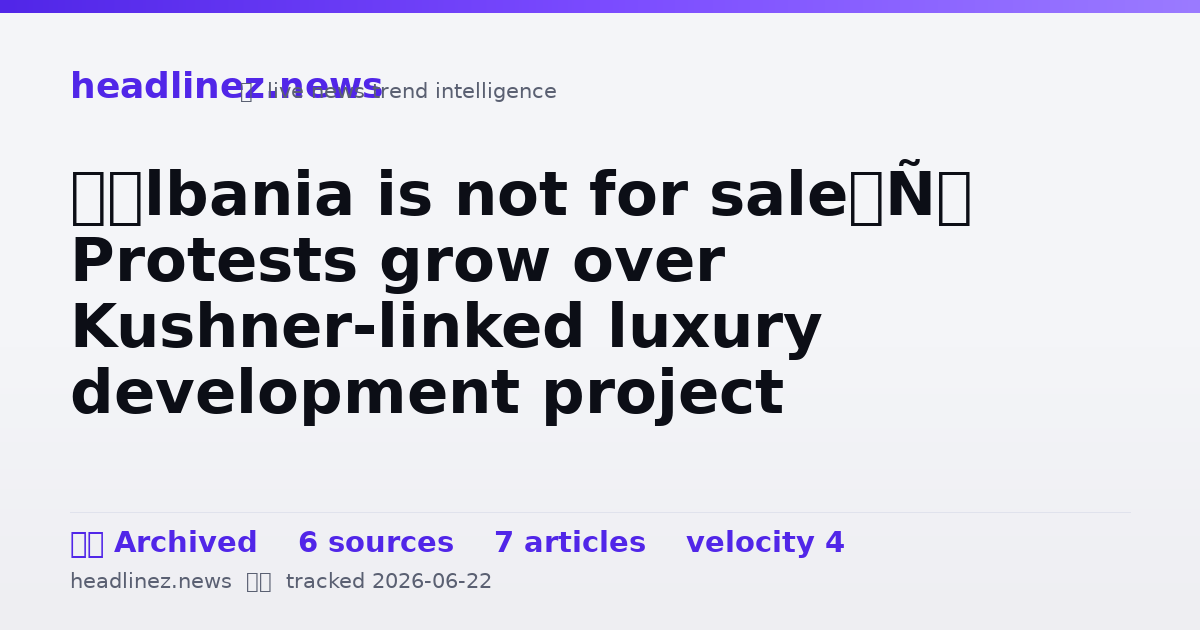 Visual summary for ‘Albania is not for sale’: Protests grow over Kushner-linked luxury development project