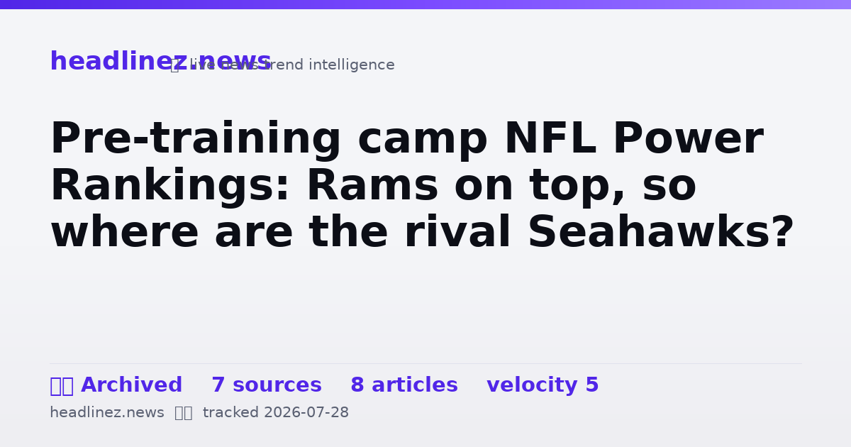Visual summary for Pre-training camp NFL Power Rankings: Rams on top, so where are the rival Seahawks?