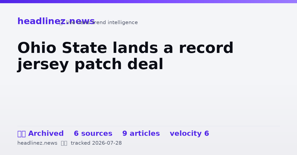 Visual summary for Ohio State lands a record jersey patch deal