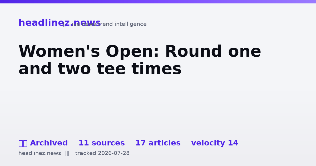 Visual summary for Women's Open: Round one and two tee times