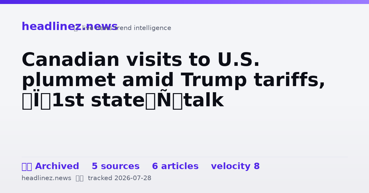 Visual summary for Canadian visits to U.S. plummet amid Trump tariffs, ‘51st state’ talk