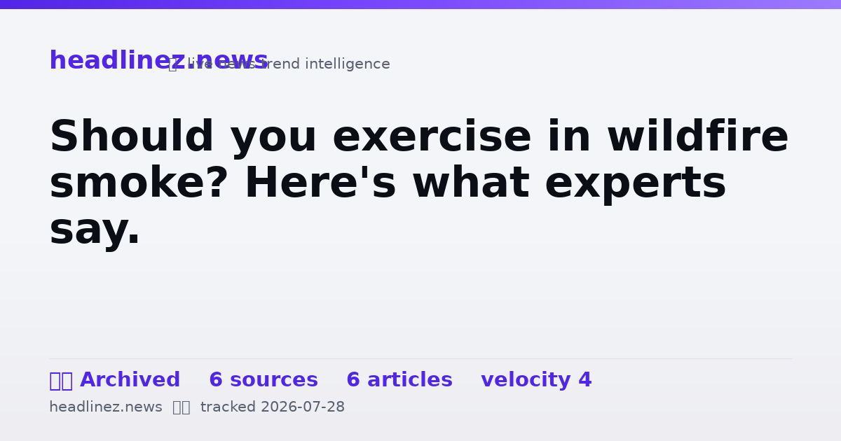 Visual summary for Should you exercise in wildfire smoke? Here's what experts say.