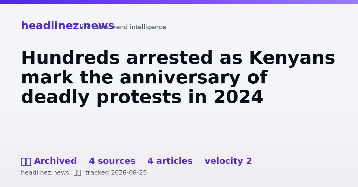 Visual summary for Hundreds arrested as Kenyans mark the anniversary of deadly protests in 2024