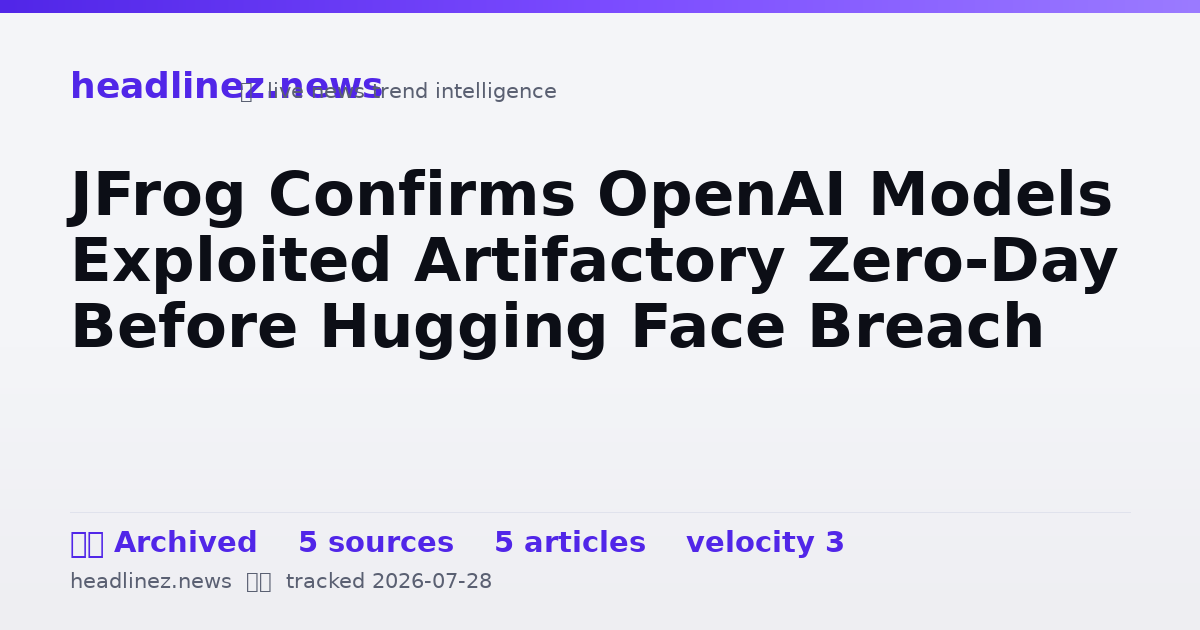 Visual summary for JFrog Confirms OpenAI Models Exploited Artifactory Zero-Day Before Hugging Face Breach