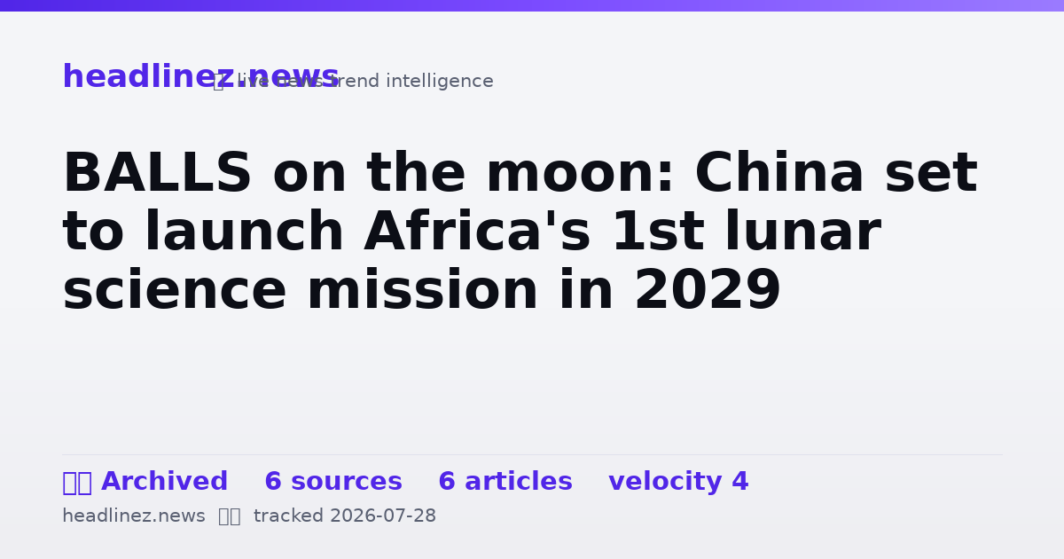 Visual summary for BALLS on the moon: China set to launch Africa's 1st lunar science mission in 2029