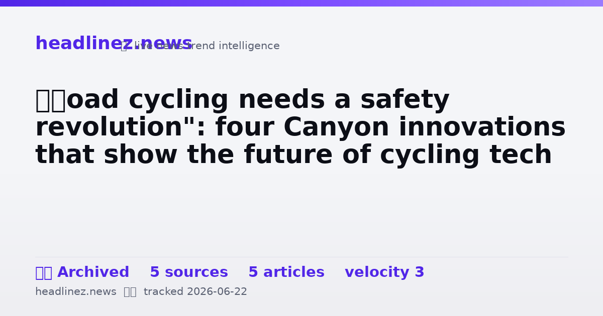 Visual summary for “Road cycling needs a safety revolution": four Canyon innovations that show the future of cycling tech