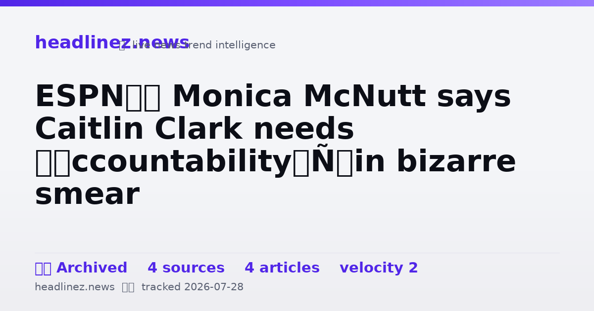 Visual summary for ESPN’s Monica McNutt says Caitlin Clark needs ‘accountability’ in bizarre smear