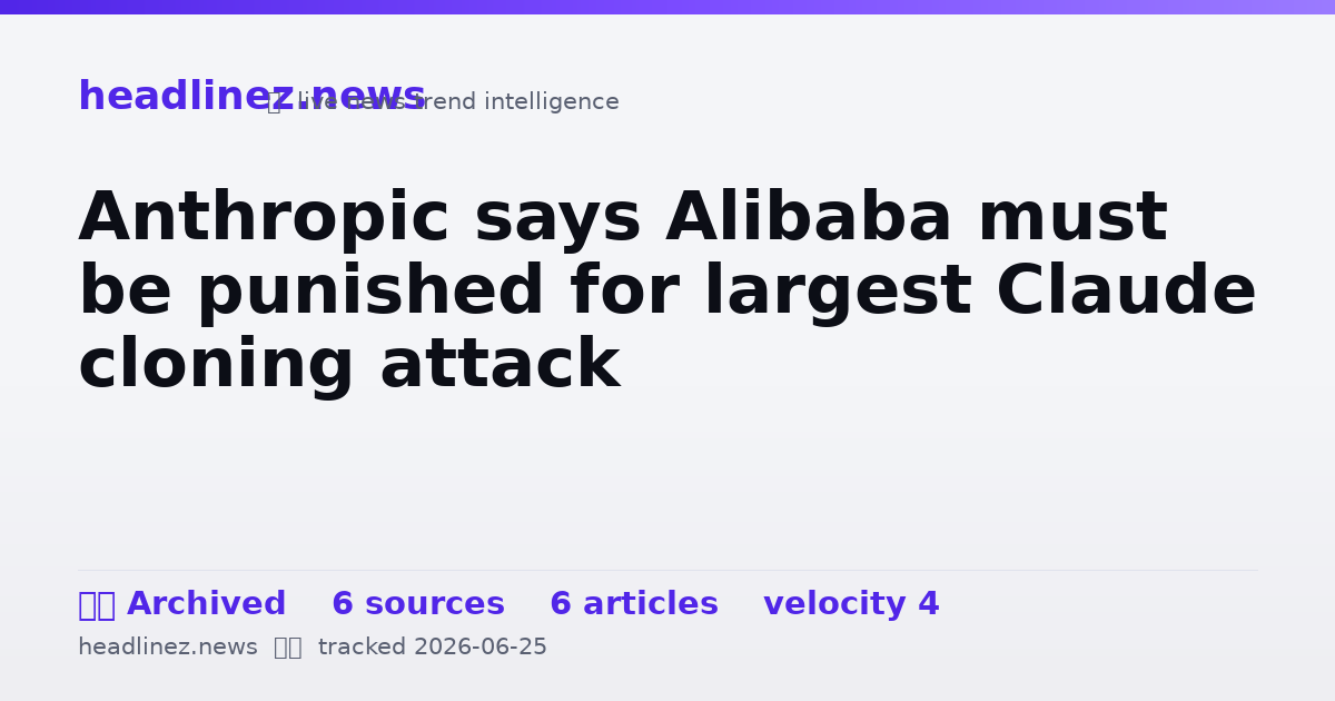 Visual summary for Anthropic says Alibaba must be punished for largest Claude cloning attack
