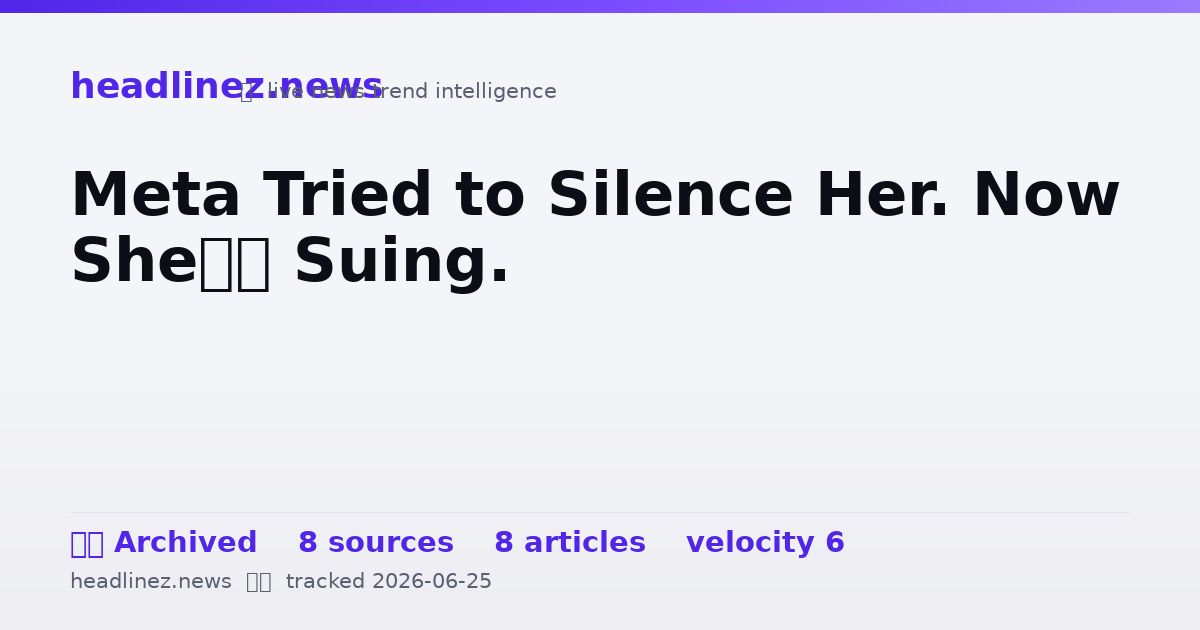 Visual summary for Meta Tried to Silence Her. Now She’s Suing.