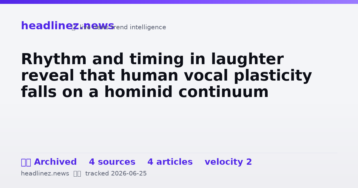 Visual summary for Rhythm and timing in laughter reveal that human vocal plasticity falls on a hominid continuum