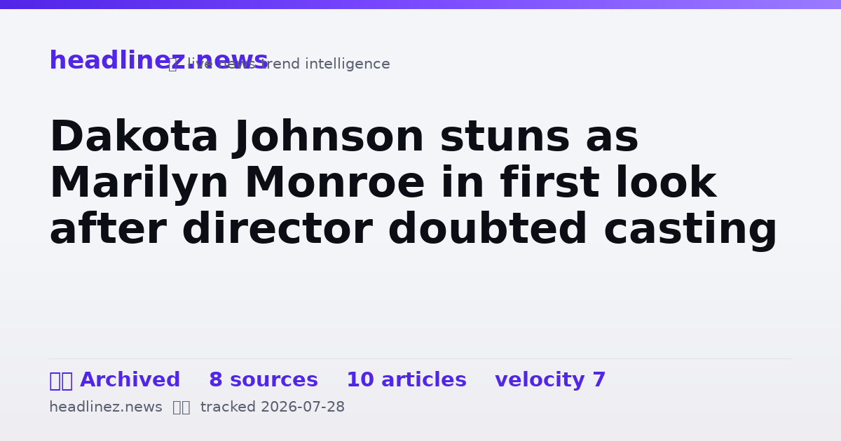 Visual summary for Dakota Johnson stuns as Marilyn Monroe in first look after director doubted casting