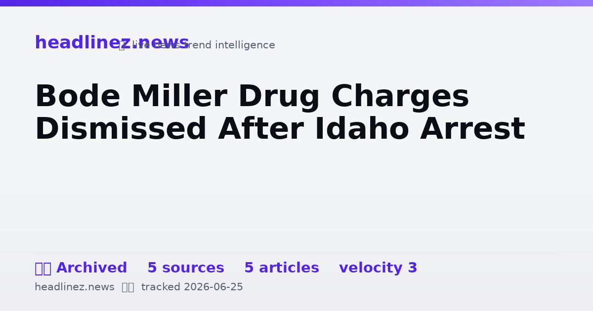 Visual summary for Bode Miller Drug Charges Dismissed After Idaho Arrest