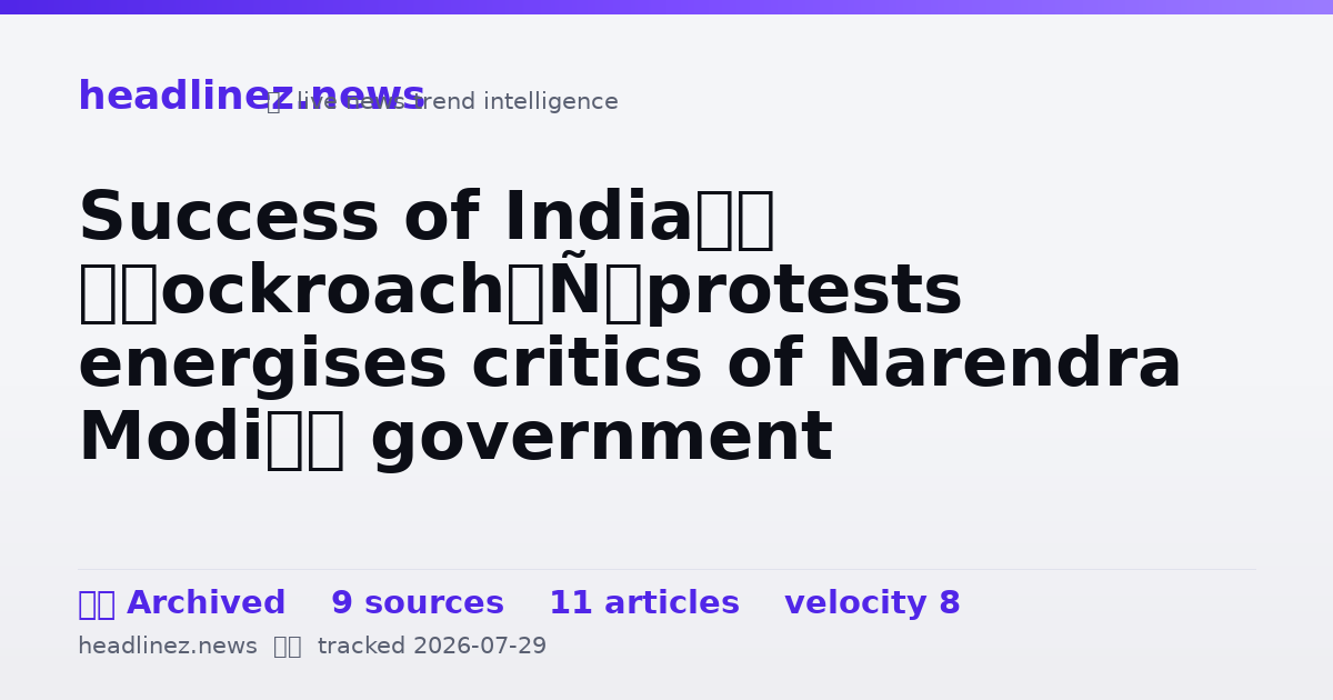 Visual summary for Success of India’s ‘cockroach’ protests energises critics of Narendra Modi’s government