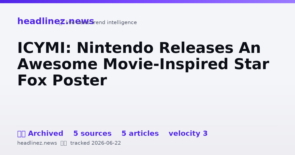 Visual summary for ICYMI: Nintendo Releases An Awesome Movie-Inspired Star Fox Poster