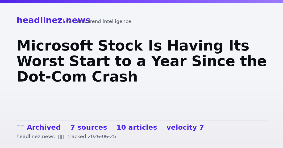 Visual summary for Microsoft Stock Is Having Its Worst Start to a Year Since the Dot-Com Crash