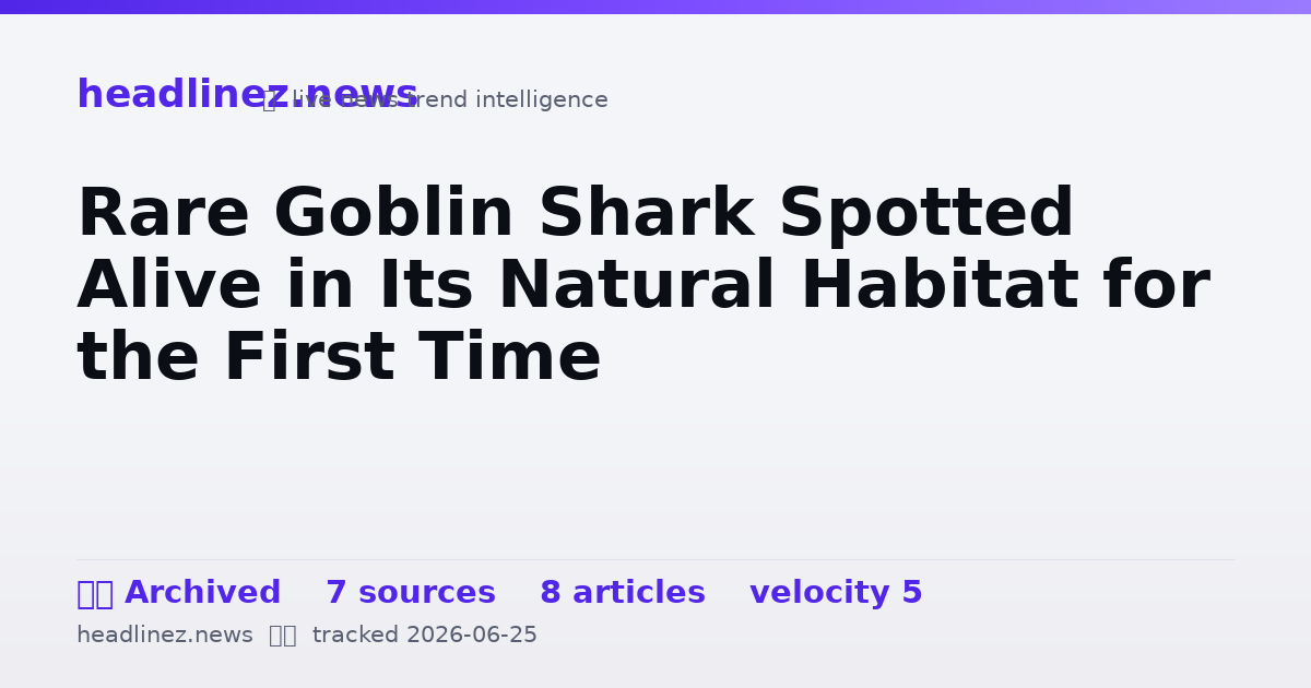 Visual summary for Rare Goblin Shark Spotted Alive in Its Natural Habitat for the First Time