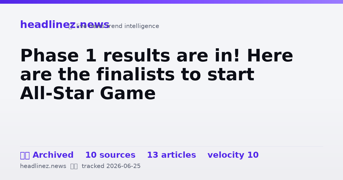 Visual summary for Phase 1 results are in! Here are the finalists to start All-Star Game