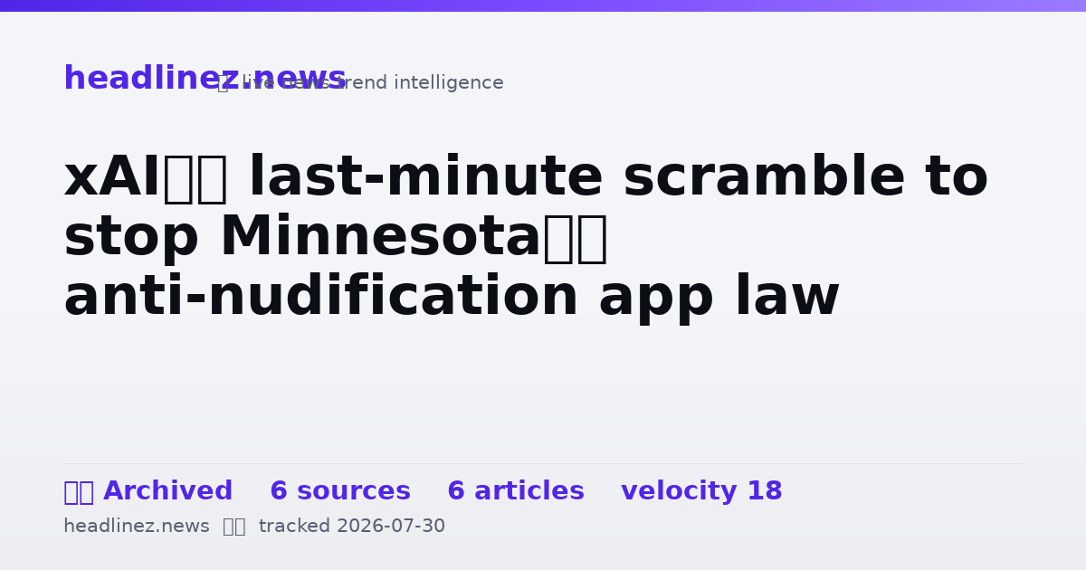 Visual summary for xAI’s last-minute scramble to stop Minnesota’s anti-nudification app law