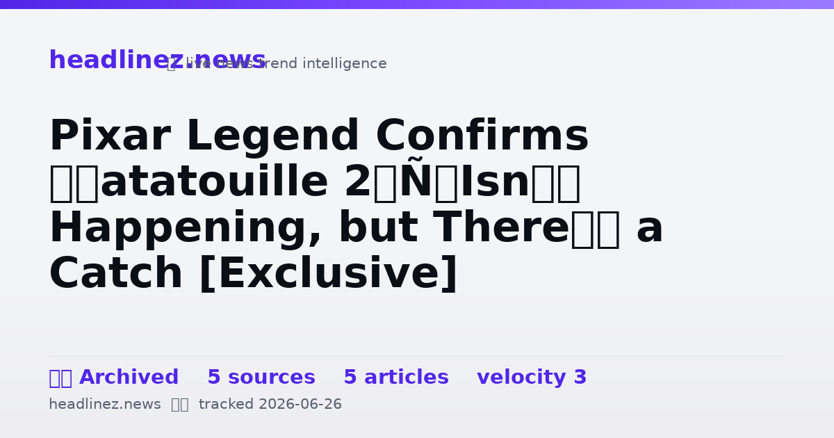 Visual summary for Pixar Legend Confirms ‘Ratatouille 2’ Isn’t Happening, but There’s a Catch [Exclusive]