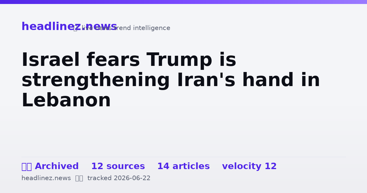 Visual summary for Israel fears Trump is strengthening Iran's hand in Lebanon