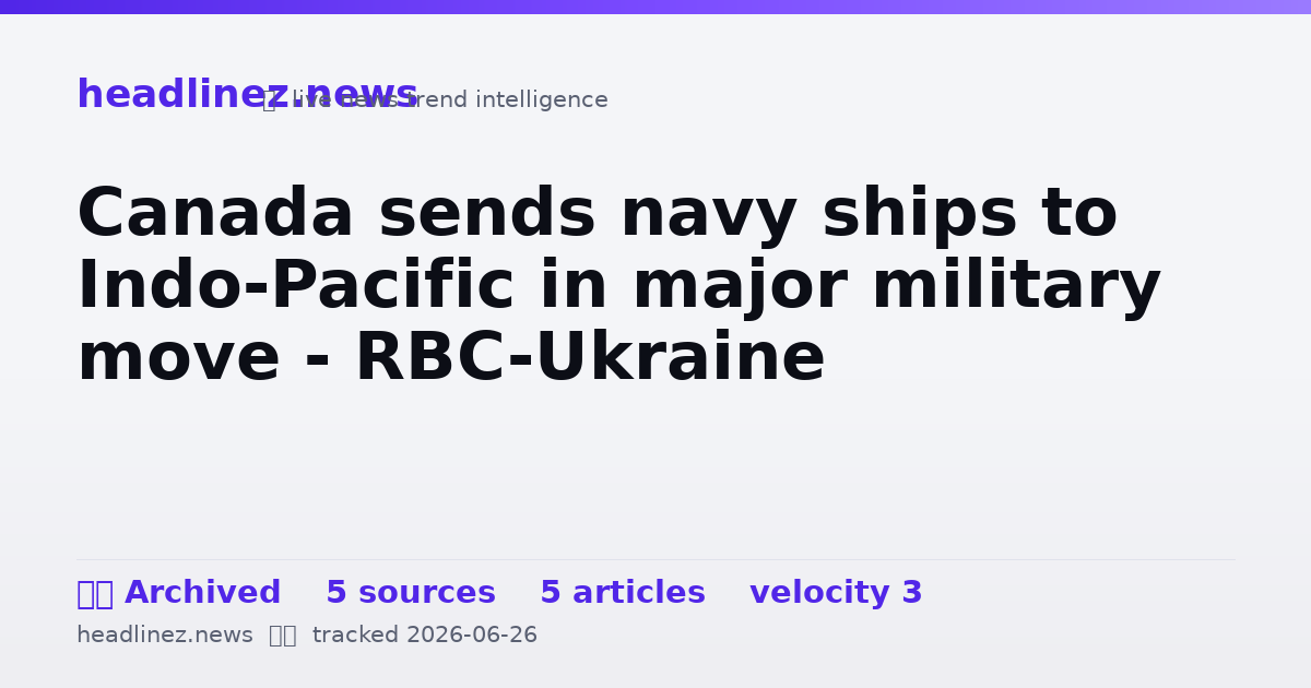 Visual summary for Canada sends navy ships to Indo-Pacific in major military move - RBC-Ukraine