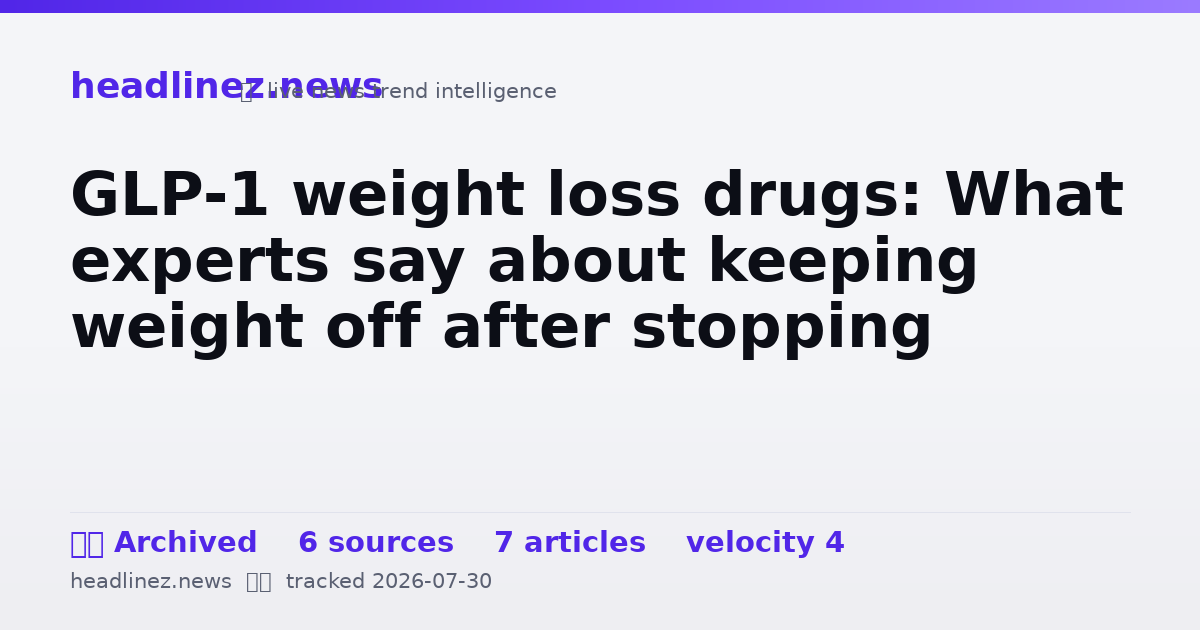 Visual summary for GLP-1 weight loss drugs: What experts say about keeping weight off after stopping