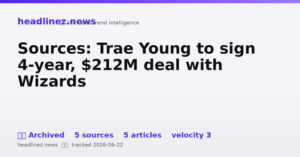 Visual summary for Sources: Trae Young to sign 4-year, $212M deal with Wizards