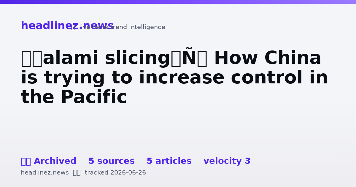 Visual summary for ‘Salami slicing’: How China is trying to increase control in the Pacific