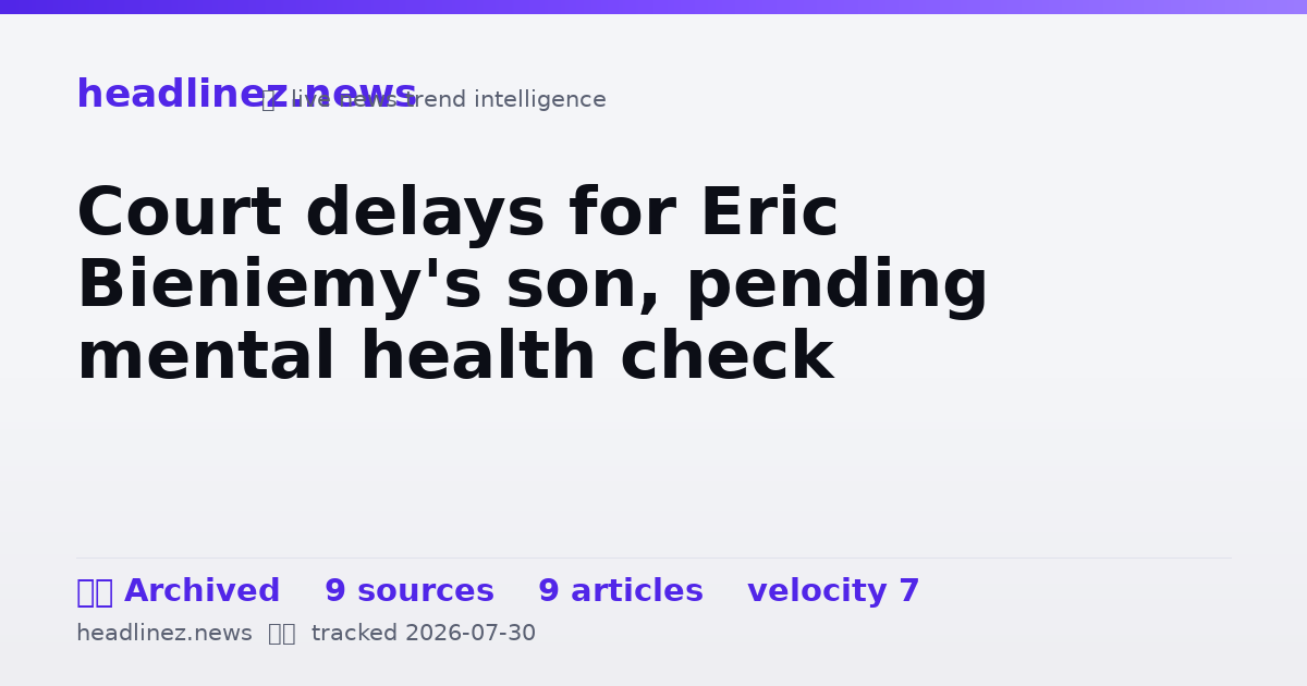 Visual summary for Court delays for Eric Bieniemy's son, pending mental health check