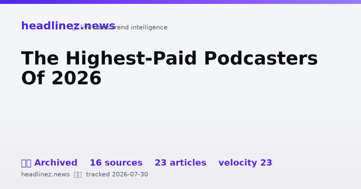 Visual summary for The Highest-Paid Podcasters Of 2026