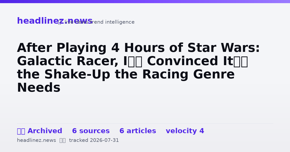 Visual summary for After Playing 4 Hours of Star Wars: Galactic Racer, I’m Convinced It’s the Shake-Up the Racing Genre Needs