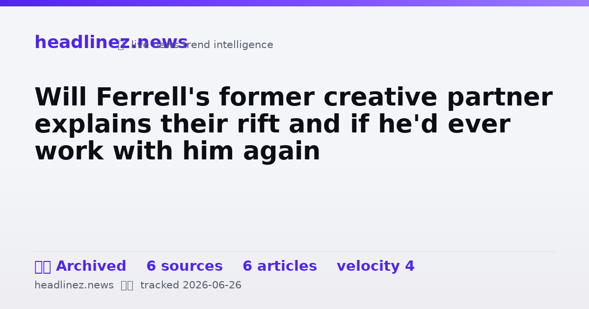 Visual summary for Will Ferrell's former creative partner explains their rift and if he'd ever work with him again