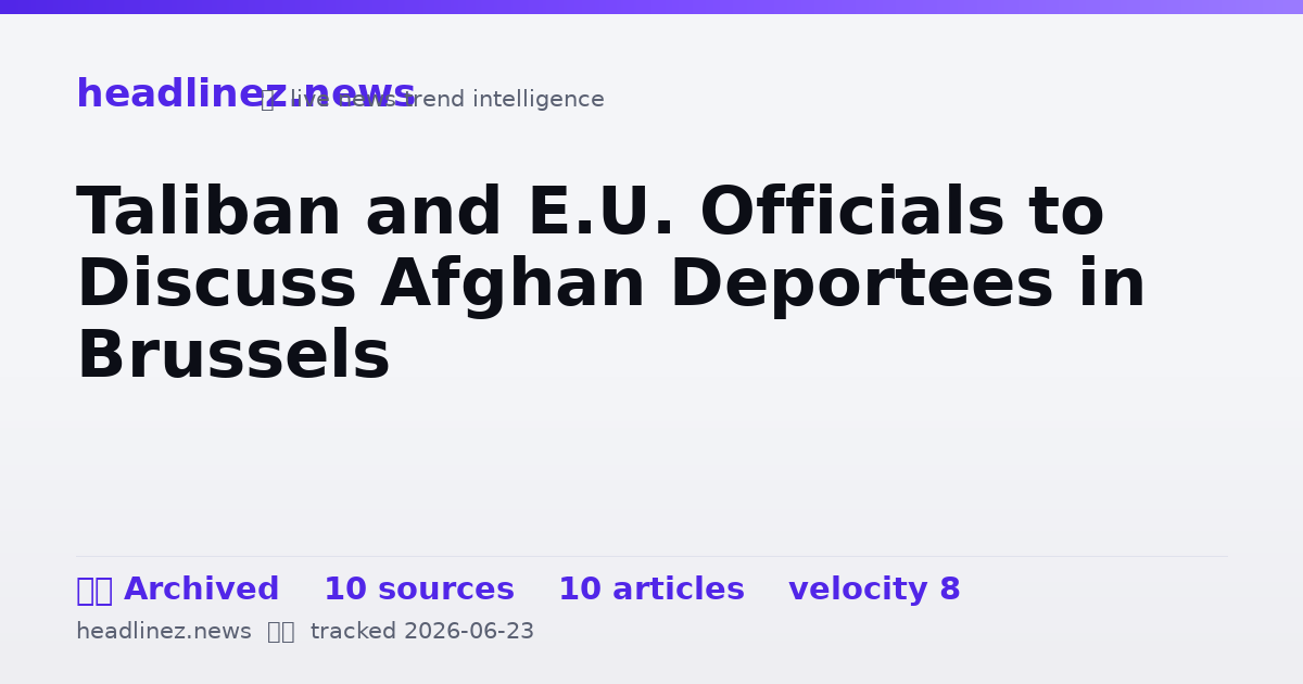 Visual summary for Taliban and E.U. Officials to Discuss Afghan Deportees in Brussels