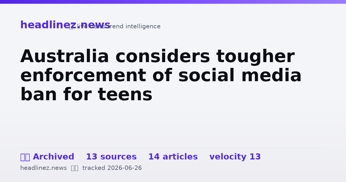 Visual summary for Australia considers tougher enforcement of social media ban for teens