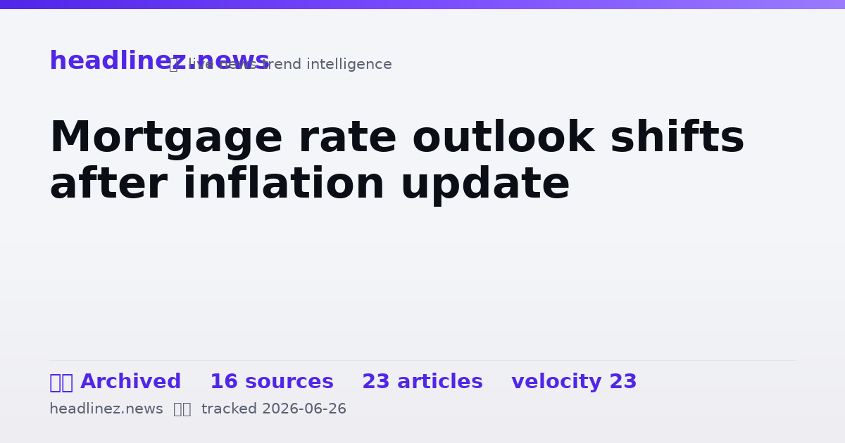 Visual summary for Mortgage rate outlook shifts after inflation update