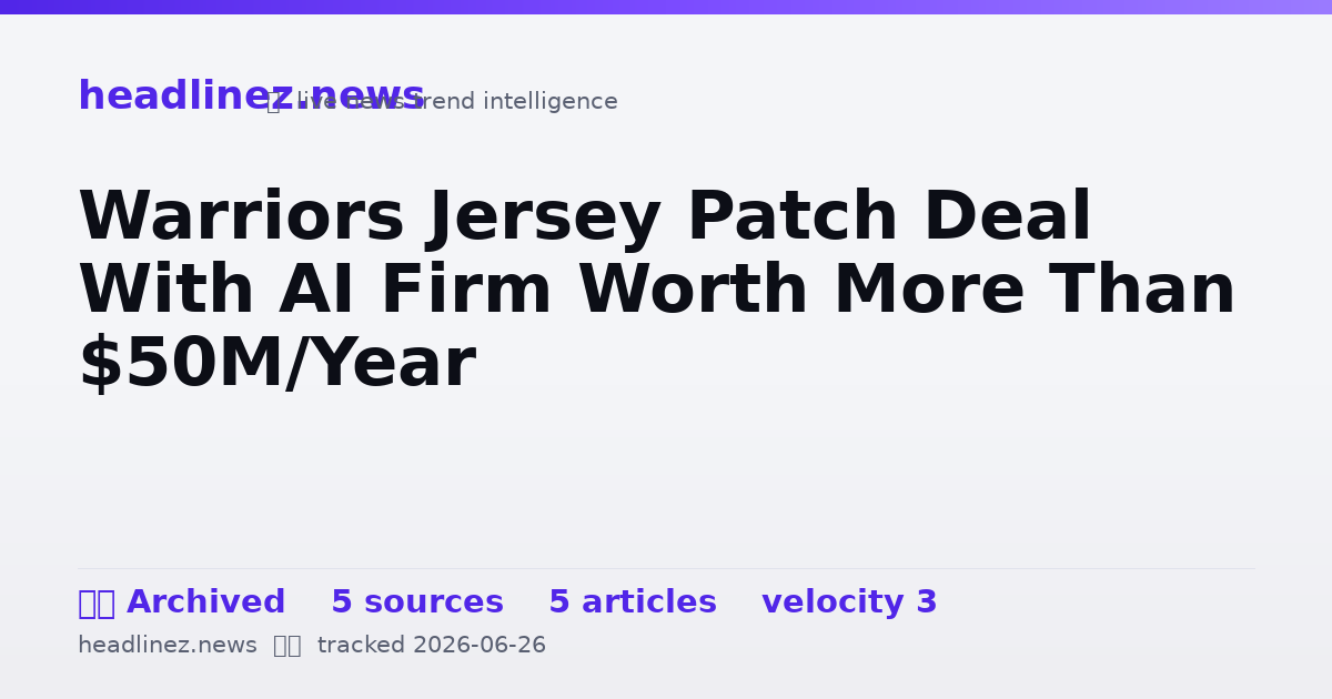 Visual summary for Warriors Jersey Patch Deal With AI Firm Worth More Than $50M/Year