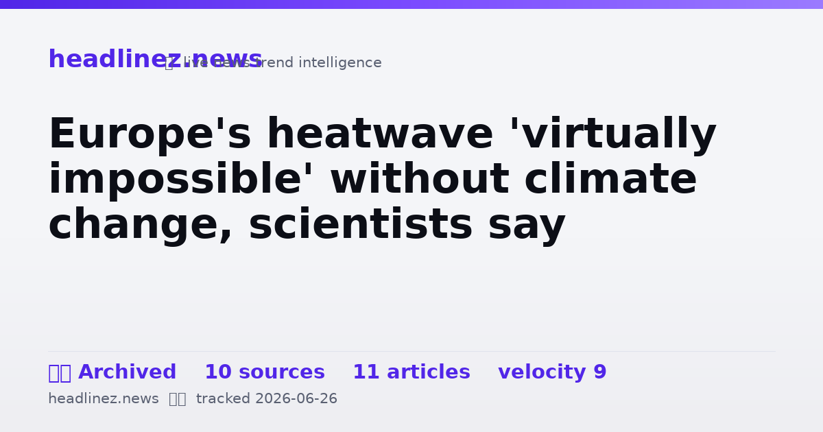 Visual summary for Europe's heatwave 'virtually impossible' without climate change, scientists say