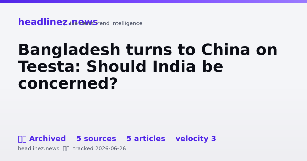 Visual summary for Bangladesh turns to China on Teesta: Should India be concerned?