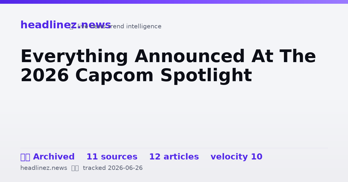 Visual summary for Everything Announced At The 2026 Capcom Spotlight