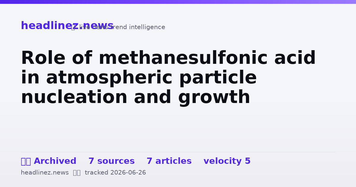 Visual summary for Role of methanesulfonic acid in atmospheric particle nucleation and growth
