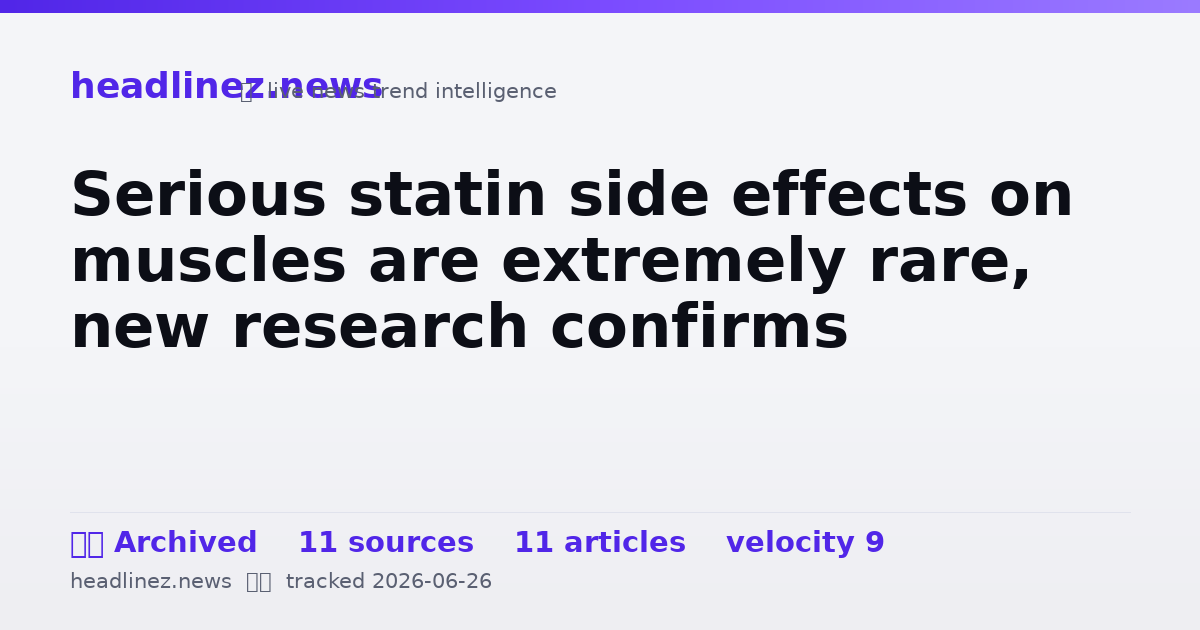 Visual summary for Serious statin side effects on muscles are extremely rare, new research confirms