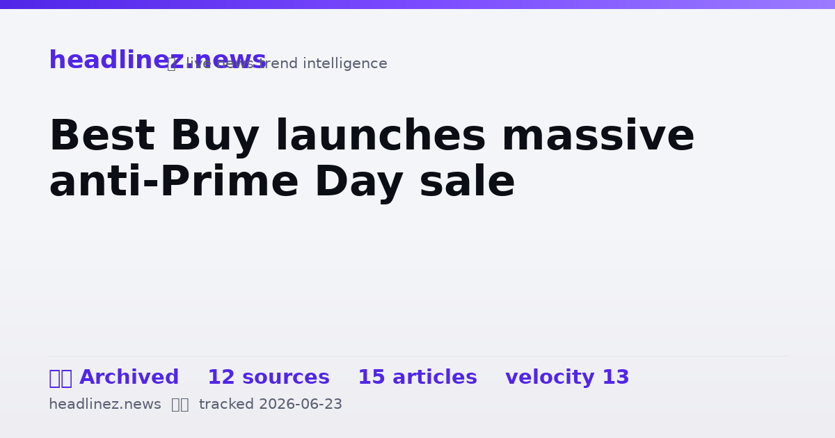 Visual summary for Best Buy launches massive anti-Prime Day sale