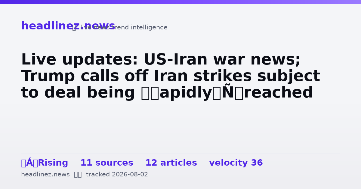 Visual summary for Live updates: US-Iran war news; Trump calls off Iran strikes subject to deal being ‘rapidly’ reached