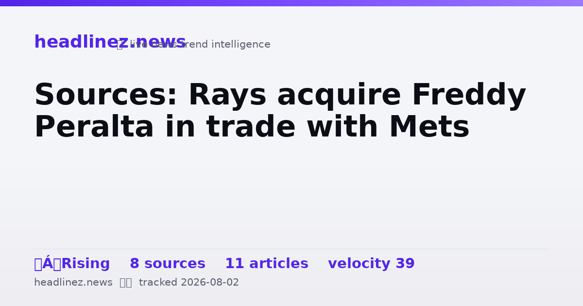 Visual summary for Sources: Rays acquire Freddy Peralta in trade with Mets