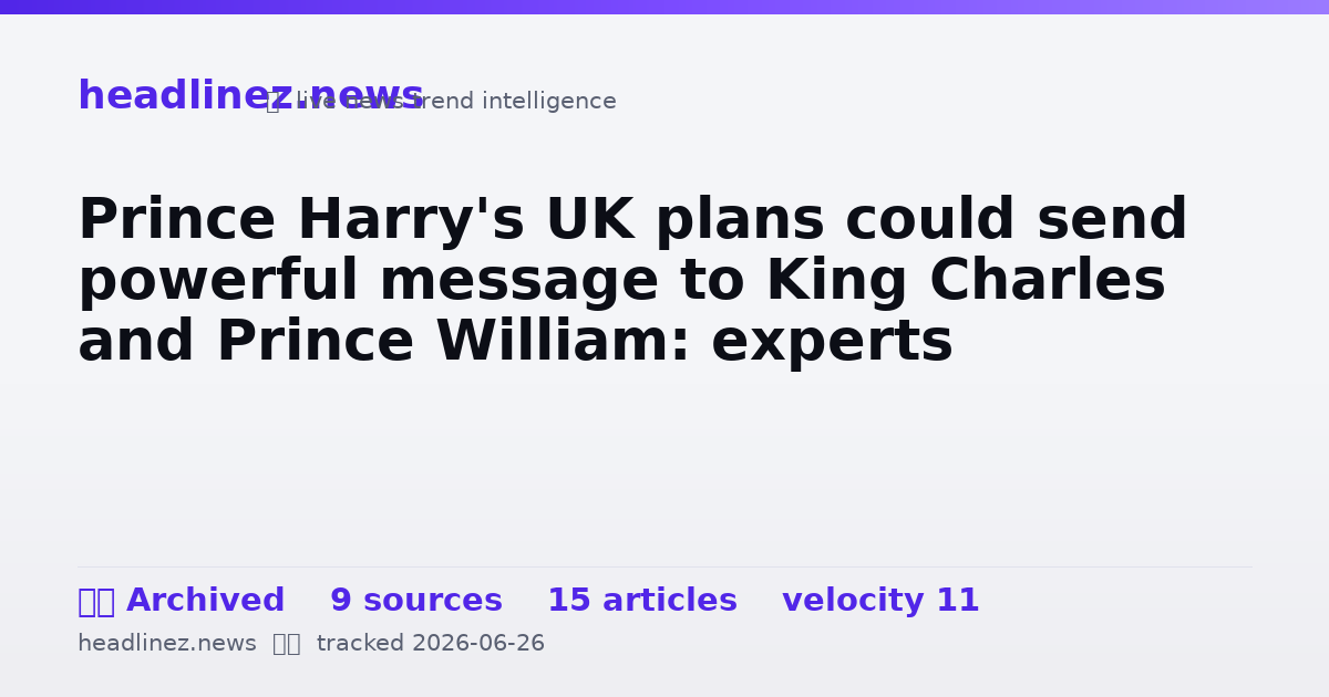 Visual summary for Prince Harry's UK plans could send powerful message to King Charles and Prince William: experts
