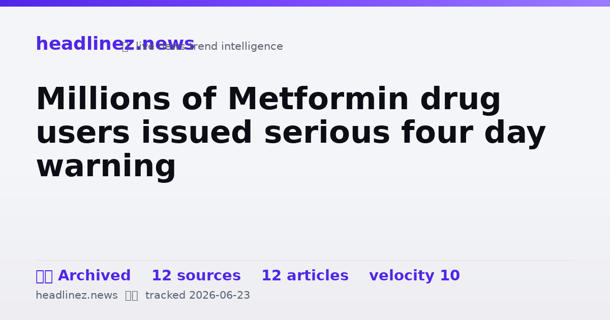 Visual summary for Millions of Metformin drug users issued serious four day warning