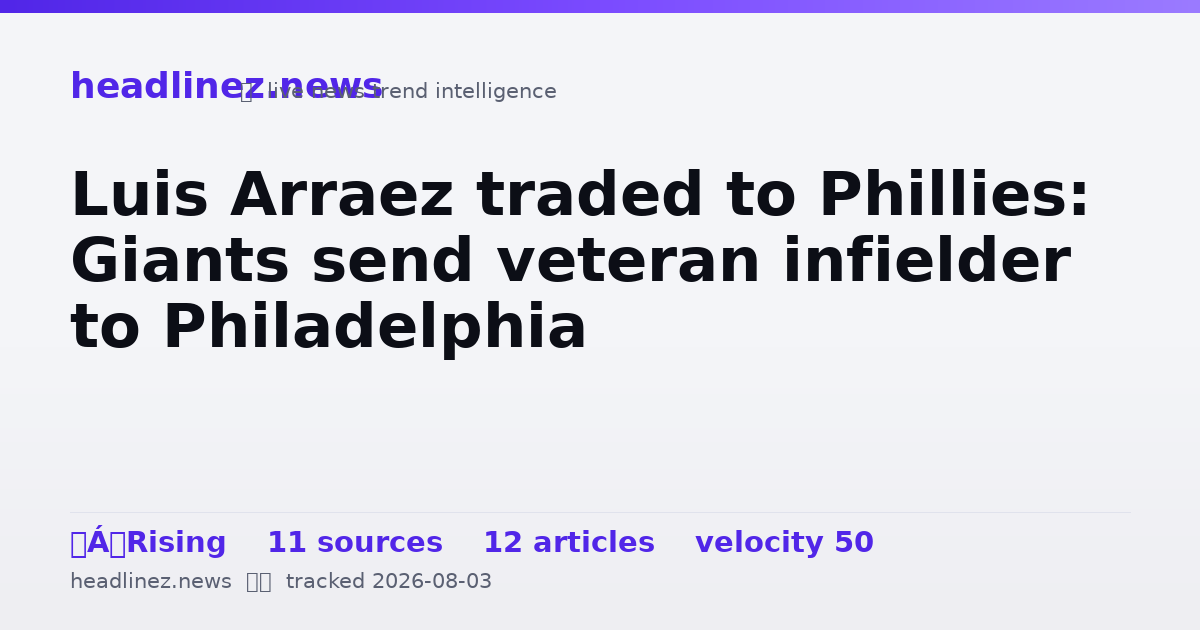 Visual summary for Luis Arraez traded to Phillies: Giants send veteran infielder to Philadelphia