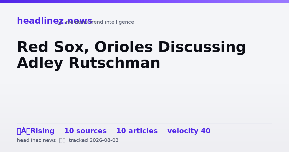 Visual summary for Red Sox, Orioles Discussing Adley Rutschman
