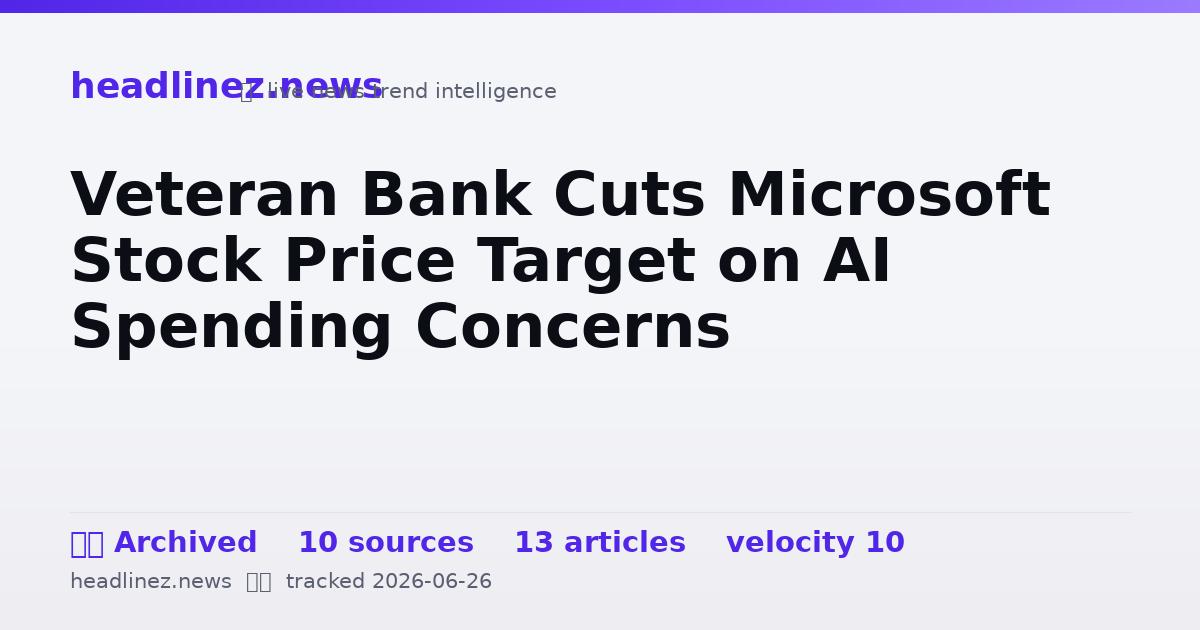 Visual summary for Veteran Bank Cuts Microsoft Stock Price Target on AI Spending Concerns